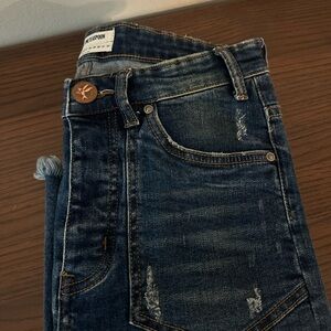 One Teaspoon Women’s Dark Blue Distressed Skinny Jeans